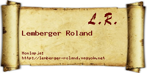 Lemberger Roland névjegykártya
